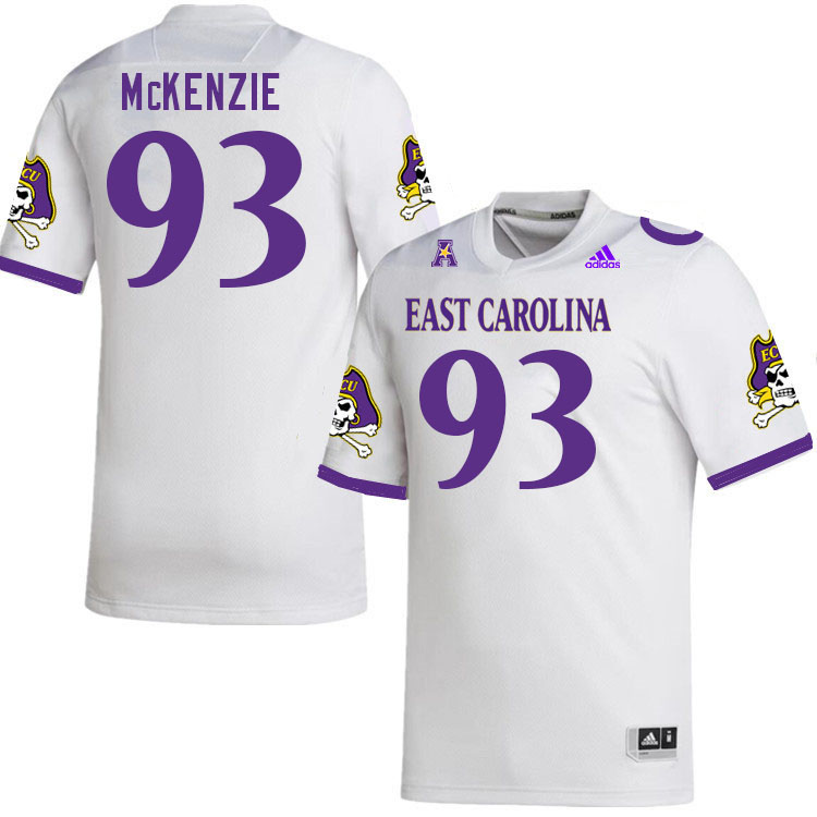 Men #93 Jaden McKenzie ECU Pirates College Football Jerseys Stitched-White